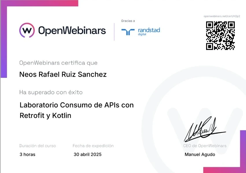 Kotlin API Certificate