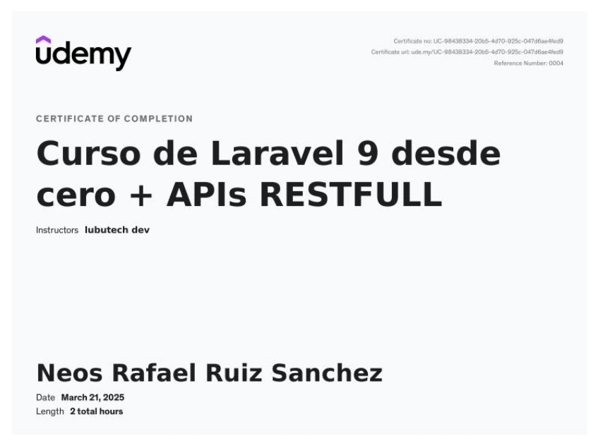 Laravel 9 Certificate