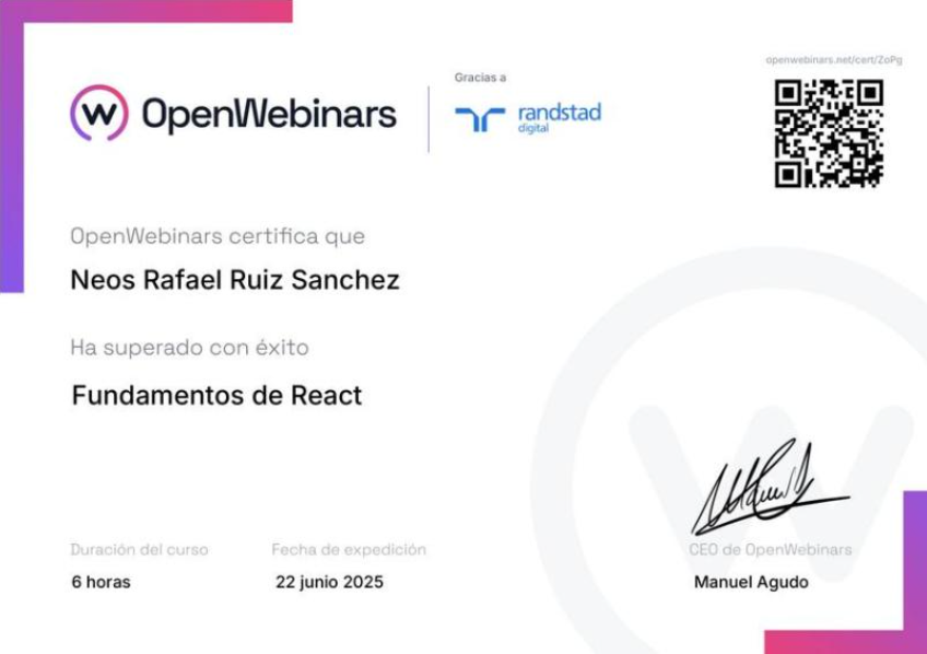 React Certificate